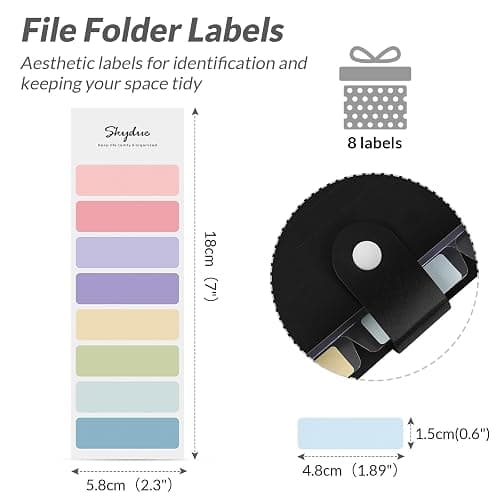 SKYDUE File Folder with 8 Labels, 5 Pockets Accordion Paper Organizer for School and Office，A4 Letter Size，Black thumbnail 3