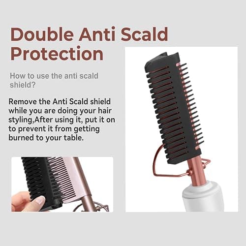 Hot Comb,Pressing Combs for Black Hair with 12 Temp Settings Heating Up to 450°F,Electric Hot Comb 110-240V Straightening Comb for Curling/Straightening thumbnail 5