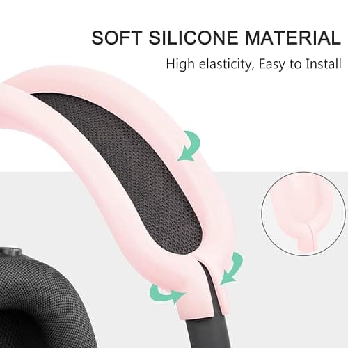 SOULWIT Protective Kit for AirPods Max, Headband Cover + TPU Case Protector + Silicone Ear Pads Cover, Sweatproof Accessory, Easily Washable, Anti-Scratch (Pink) thumbnail 5