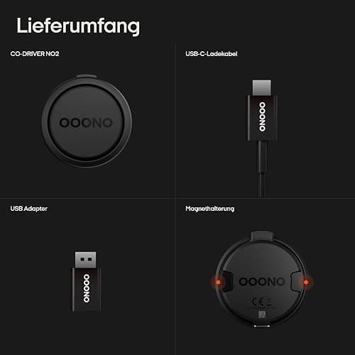 OOONO CO-Driver NO2 [NEUES Modell 2025] - Optimierter CO-Driver fürs Auto - Warnt vor Tempo-Kontrollen und Gefahrenstellen - Wiederaufladbar - LED-Anzeige - CarPlay & Android Auto kompatibel thumbnail 7