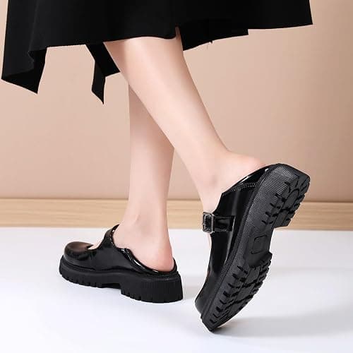 XMM Mary Jane Shoes Platform Chunky Mary Janes for Women Ladies Comfort Leather Round Toe Non-Slip Dressy Casual Cute Girls School Work Shoes thumbnail 9