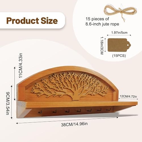 Tnstbiee Hanging Herb Drying Rack - Artistic Life Tree Design. Space-Saving Kitchen Flower Dried Grass Display,Holds 7 Bouquets. For Witches & Gardeners Gifts for Crafters, Wall Art Décor thumbnail 2