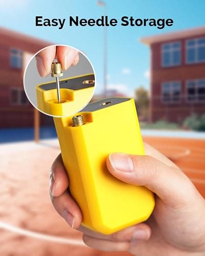 Ball Pump for Sports Balls, Portable Electric Basketball Pump Ultra Fast Inflation, with Digital LED Display Air Pump for Balls, Preset Pressure with Ball Needle for Soccer, Volleyball thumbnail 5