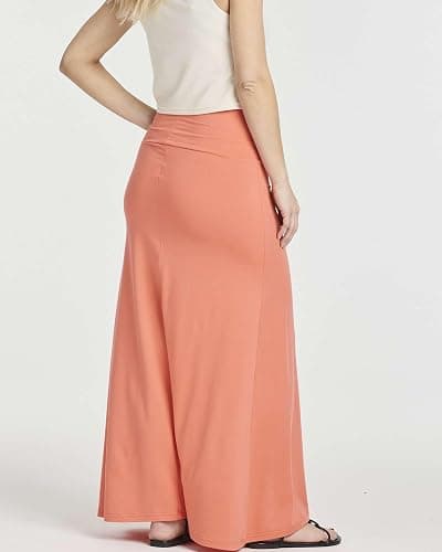 Real Essentials 3 Pack: Women's Ultra-Soft Flowy Maxi High Waisted Long Skirts (Available in Plus Size) thumbnail 4