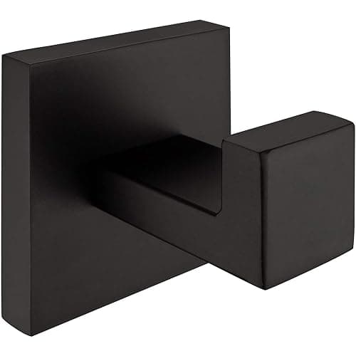Nolimas Towel Hook Stainless Steel Bathroom Rustproof Clothes Towel Coat Hook Wall Mounted Square Toilet Kitchen, Heavy Duty Door Hanger Matte Black, 2 Pack thumbnail 8