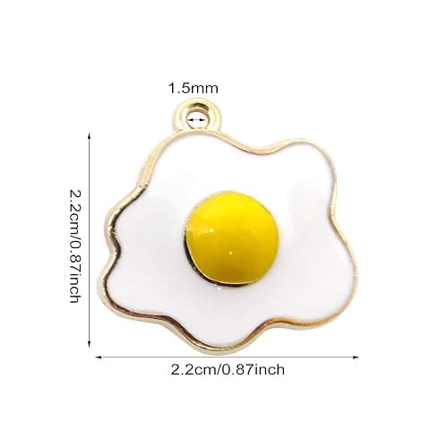 Honbay 20PCS Enamel Alloy Fried Eggs Pendant DIY Craft Jewelry Making Accessory thumbnail 2