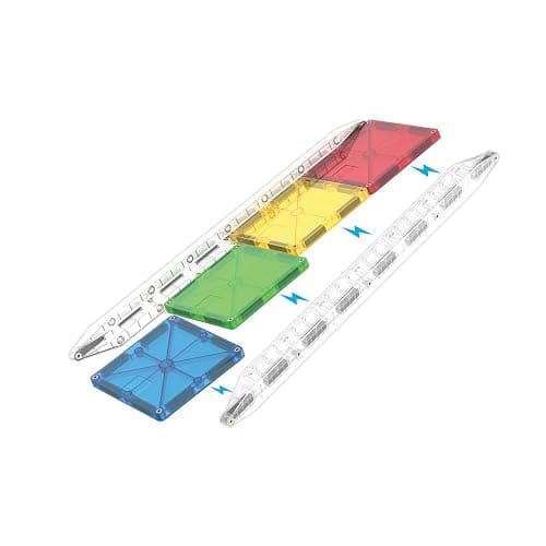 MAGNA-TILES Rail Racers Deluxe 90-Piece Magnetic Construction Set, The Original Magnetic Building Brand thumbnail 8