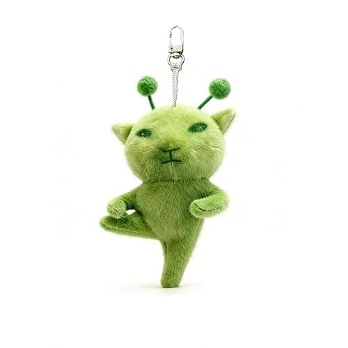 Dhdfisd Cute Alien Cat Plush Keychain Soft Kawaii Mini Meme Backpack Charm Lovely Cartoon Bag Handbag Charm - Image 1