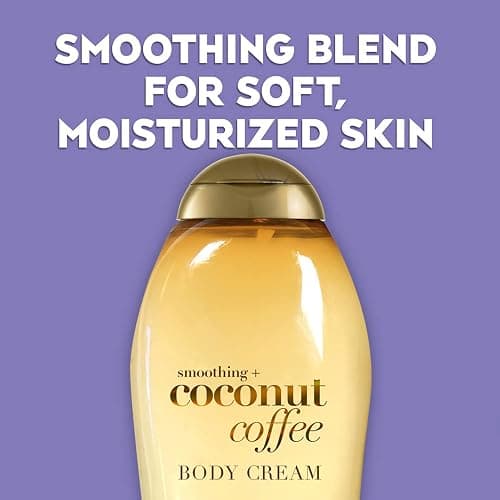 OGX Smoothing + Coconut Coffee Exfoliating Body Scrub with Arabica Coffee & Coconut Oil Coconut Body Cream, 19.5oz thumbnail 7