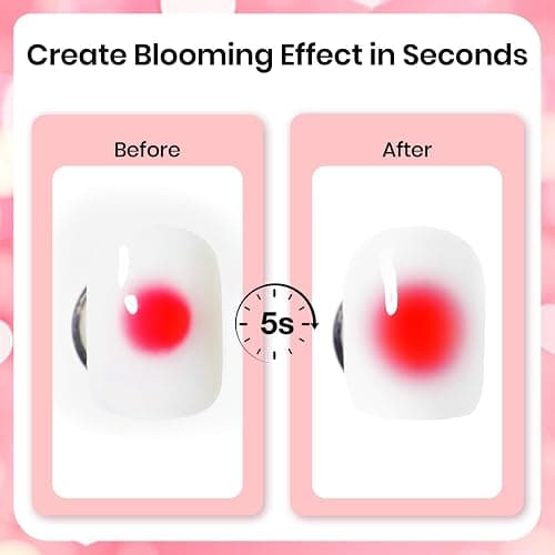 Beetles Blooming Gel Nail Polish Kit - Hema Free Clear Blooming Gel with Red Nail Polish & Nail Art Brush, Soak Off UV/LED for Flower Marble Watercolor Nail Designs DIY Gift Set thumbnail 4