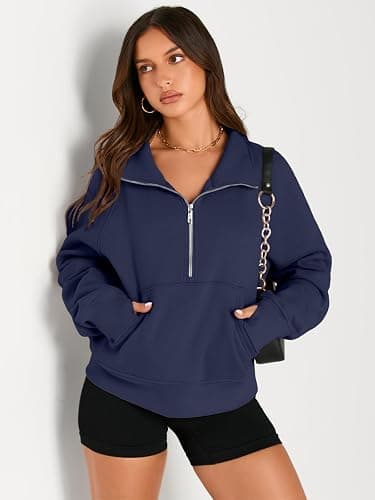 AUTOMET Sweatshirts Half Zip Cropped Pullover thumbnail 2