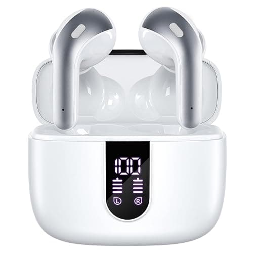 TAGRY Bluetooth Headphones True Wireless Earbuds 60H Playback LED Power Display Earphones with Wireless Charging Case IPX5 Waterproof in-Ear Ear buds with Mic for TV Smart Phone Laptop Computer Sports - Image 1