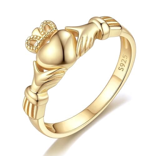 ChicSilver 925 Sterling Silver Claddagh/Triquetra Celtic Knot Promise Ring Size 4-12 - Image 1