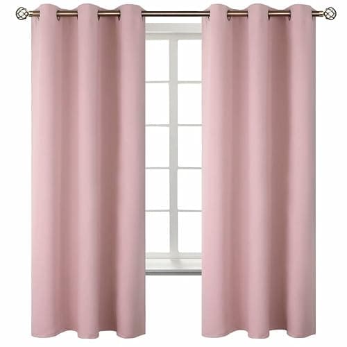 BGment Pink Room Darkening Curtains 63 Inch for Bedroom - 2 Panels | Grommet Top, Light-Blocking, Sunblock, Thermal Insulated, Window Drapes for Kids Boys Room, 42x63 Inch - Image 1