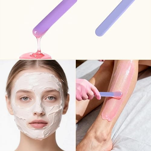Clofiak 4PCS Silicone Wax Stick, Reusable Non Stick Waxing Applicator, Hair Removal Waxing Spatulas, Popsicle Sticks for Beauty Cosmetics Home Salon Body Use thumbnail 3