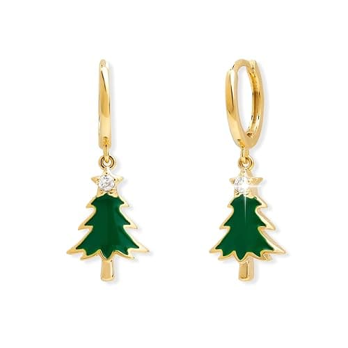 Sonateomber Fall Maple Leaf Dangle Drop Small Gold Hoop Earrings for Women, Cute Sparkly Orange Cubic Zirconia Rhinestone Autumn Thanksgiving Holiday Accessories Jewelry Gift - Image 1