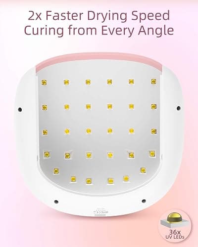 SUNUV Lampe à Ongles UV LED pour Vernis Gel, avec 4 Réglages de Minuterie, Sèche-Ongles avec Affichage LED à Capteur Automatique et Base Amovible, SUN4S Rose thumbnail 3