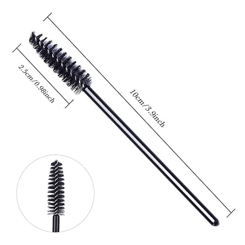 GUMIKE 100 Pcs Disposable Eyelash Mascara Brushes for Eye Lashes Extension Eyebrow and Makeup (Black) thumbnail 2
