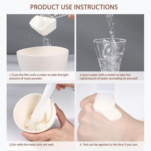 Rowcay Silicone Mixing Bowl Set, 5 Piece DIY Mask Mixing Kit, contains silicone bowl, mask brush, bowl stick spatula, mask applicator, measuring cup. Great beauty tool for home salon. thumbnail 2