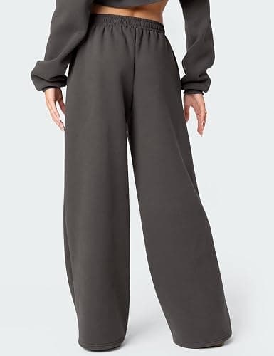LOMON Wide Leg Sweatpants Women Fleece Sweat Pants Fall Clothes 2025 Teen Girl Baggy Jogger Sweatpant with Pockets thumbnail 5