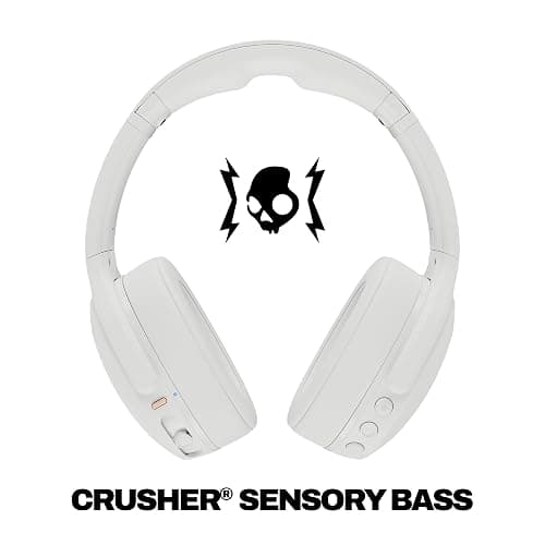 Skullcandy Crusher Evo Wireless Bluetooth Headphones with Extra USB-C Charging Cable, Multi-Sensory Bass, Noise Isolating Over-Ear Fit, 40 Hours Battery, Microphone for iPhone Android - Bone thumbnail 3