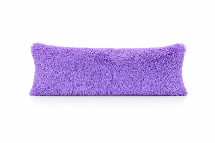 Reafort Luxury Faux Fur Body Pillow Cover 21" x 54", Long Hair PV Plush Body Pillow Case with Hidden Zipper Closure, Ultra Soft Fluffy Decorative Long Pillow Cover (Lilac, Body) - Image 1