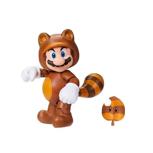 Super Mario 4" Action Figures Tanooki Mario with Leaf thumbnail 2