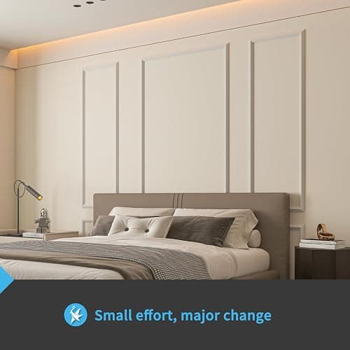 Art3d Pre-Cut Wall Molding Set of 6 pcs, Ready-to-Assemble Wainscoting Panels for Interior Wall Décor Living Room Bedroom Accent Wall - Installed with Glue, 3 Top 3 Bottom thumbnail 3