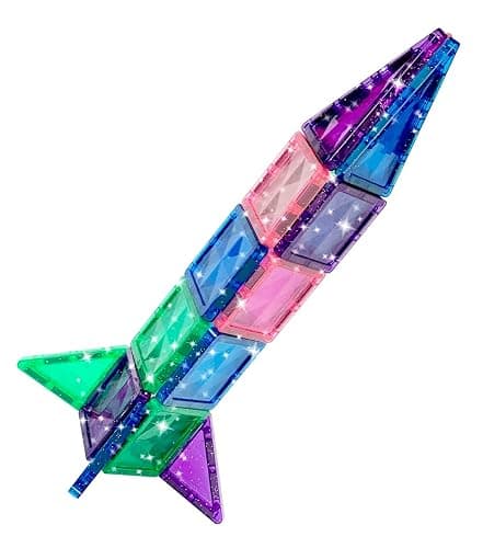 CreateOn Crayola Mini Magnetic PIP-Tiles, Building Set for Kids, Magnetic Building Toys for Kids, STEM Travel Toys for Boys and Girls Ages 3+, 24-Piece Set (Glitter) thumbnail 6