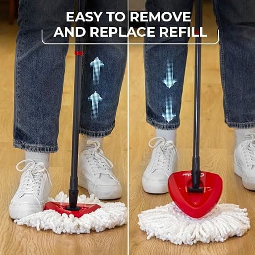 O-Cedar EasyWring Microfiber Spin Mop, Bucket Floor Cleaning System, Red, Gray, Standard thumbnail 7
