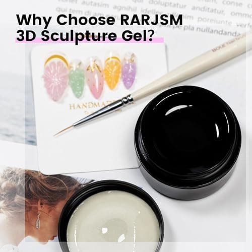 RARJSM 3D Sculpting Gel Clear Painting Gel Polish Nail Art Designs No Wipe Chrome Nail Powder Nails Charms Rhinestone Decoration Adhesive Glue Drawing Painted Sculpture Hard Gelpolish Curing Requires thumbnail 6