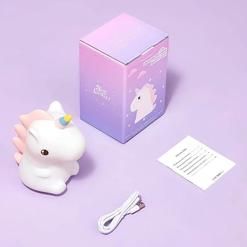 Unicorn Toys Night Light, 16 Colors Night Light Kids, Silicone Gilrs Toys | Dimmable, Soft Silicone Touch, 12 Hours Use, Nightlight, Unicorn toys for Girls Age 3 4 5 6, Baby, Toddlers, Kids Room Decor thumbnail 9