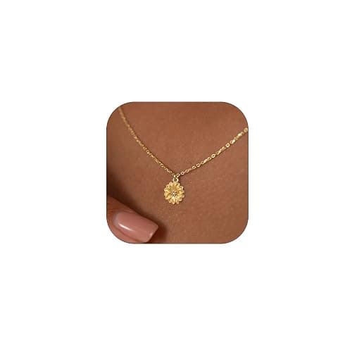 Qyalie Dainty Flower Necklace for Women Birthflower Birthstone 14K Gold Plated necklaces Trendy Zircon Birthday for Women Jewelry - Image 1