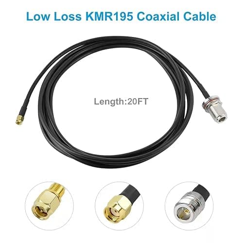 Waterproof 5.8dBi Lora 915MHz Fiberglass Antenna with 20Ft Low Loss KMR195 Cable for Helium Hotspot RAK Nebra Bobcat 300 SenseCAP M1 Hotspot HNT Miner Heltec V3 Meshtastic LORA32 915MHz LoRa Module thumbnail 4