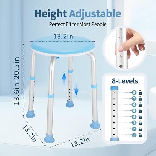 pxsulliao FSA/HSA Adjustable Swivel Bath Seat Shower Chair for Inside Shower, Shower Seat for Inside Tub Bathroom Bench Bath Chair for Elderly and Disabled,Eligible 350 lbs Adjustable Shower Stool thumbnail 2