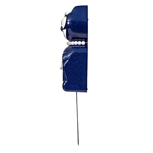 Kit-Cat Klock Limited Edition Galaxy Blue with Pearl Necklace & Eyelashes - Cat Clock, Moving Eyes and Tail, Battery Operated Wall Clock, Made in USA thumbnail 4