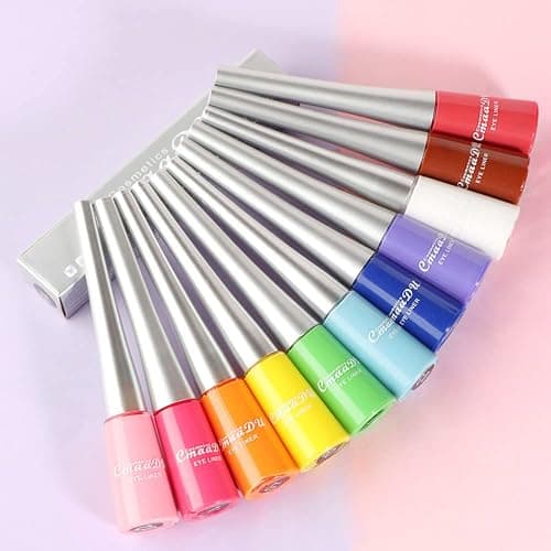 evpct 2Pcs White Black Liquid Eyeliner Set Waterproof White Eye Liners for Women Eyes Wing Eyeliner Stamps Shapes Colored Eyeliner delineador de ojos a prueba de agua contra el agua blanco para ojos - 2 Count (Pack of 1) - 2Pcs Set01- Black & White Matte thumbnail 7