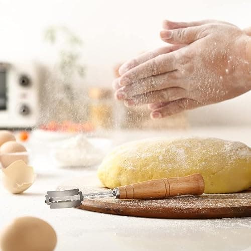 "SAINT GERMAIN Premium Hand Crafted Bread Lame for Dough Scoring Knife, Lame Bread Tool for Sourdough Bread Slashing with 10 Blades Included with Replacement with Authentic Leather Protector Cover" thumbnail 7