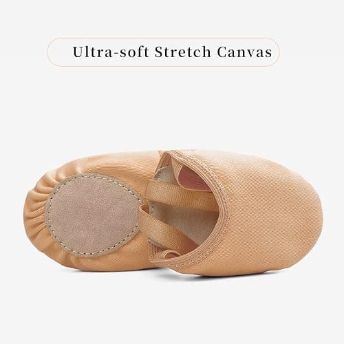 Stelle Half Soles Dance Shoes Women Canvas Lyrical Ballet Pirouette Turners | Breathable canvas, Suede leather sole, Flexible fit, Silicone-backed elastic straps, Jazz and contemporary dance thumbnail 4