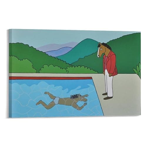THRU BoJack Horseman Humor Abstract Poster Room Aesthetic Poster (1) Canvas Poster Bedroom Decor Office Room Decor Gift Frame-style 36x24inch(90x60cm) - Image 1