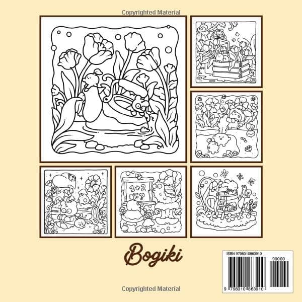 Hidden Garden: A Cute & Comfy Coloring Book for Teens and Adults Featuring Adorable Animals and Nature Scenes for Relaxation and Stress Relief thumbnail 2