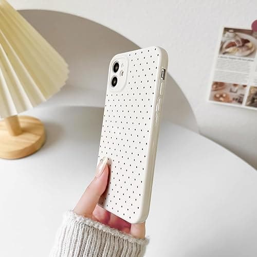Lovmooful Compatible for iPhone 12 Case Cute Polka Dot with Aesthetics Design for Girls Women Soft TPU Shockproof More Protective Girly for iPhone 12 Case-White thumbnail 6