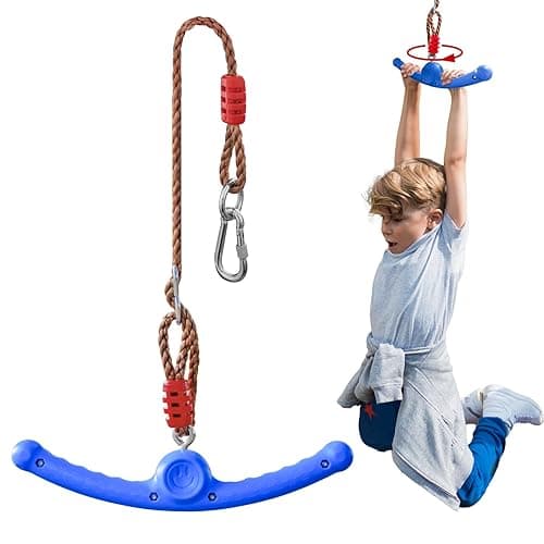 Ninja Swing-Twister 360° Spin Handle: Kids Slackline Accessories & Swing Attachment - Activate Ninja Powers with Epic Twist-Spin Flips! (Blue - Backyard/Playground Hang Toy) - Image 1