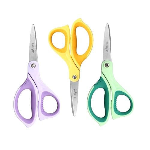 LIVINGO 6” Kids Scissors for School - Pointed Tip Student Scissors for Children Comfortable Grip Craft Cutting Paper, Ages 8-11 - Image 1