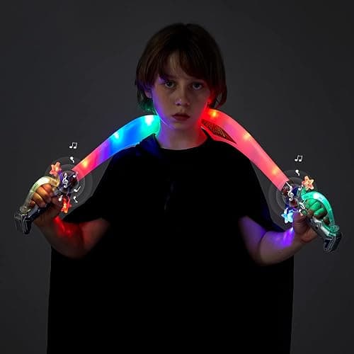 JOYIN 2 Deluxe Pirate 19.5" LED Light Up Flashing Buccaneer Swords with Motion Activated Clanging Sounds for Realistic Play, Halloween Party, by Spooktacular Creations thumbnail 7