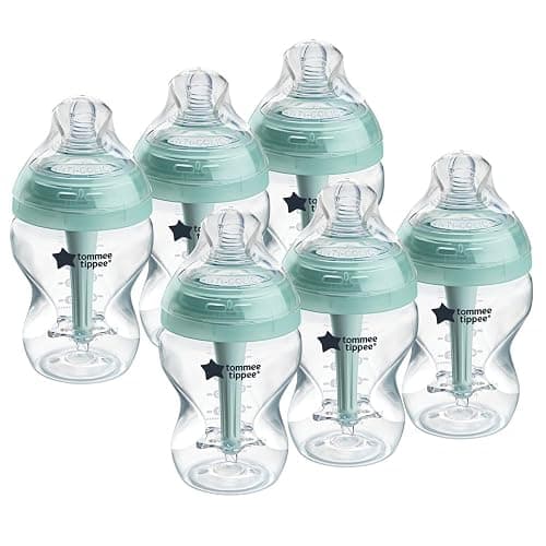 Tommee Tippee Advanced Anti-Colic Baby Bottles for 0m+, Pack of 6 260ml Baby Bottles, with Slow Flow Breast-Like Teat for a Natural Latch, Self-Sterilising and BPA Free, Baby Feeding Essentials - Image 1