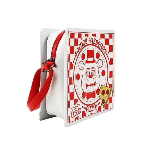 Five Nights At Freddy's Freddy Fazbear's Pizza Box White 12.5" Novelty Crossbody Bag thumbnail 3