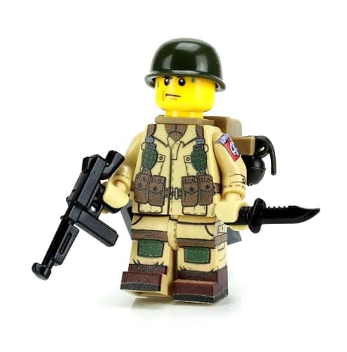 Battle Brick 1.6 Inches Tall Collectible US Army WW2 82nd Airborne Paratrooper Minifigure | Genuine Military Minifig | Packaged in the USA | Great Gift for Teen to Adult AFOL - Image 1