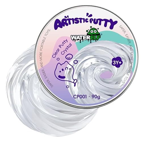 WATERELF Putty for Kids, Fidget Stress Relief Play Putty for Boys Girls Adults, Non-Sticky Therapy Toys - 3.11 Inch 3.2 Oz - CP001-Crystal - Image 1