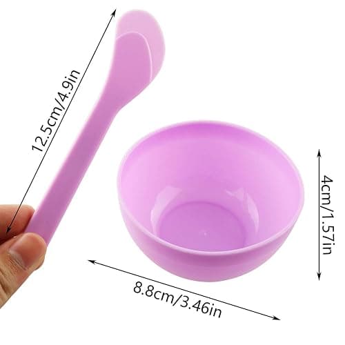 Tegg DIY Slime Making Tools 5PCS Purple PP Plastic Glue Mixing Bowls with 5PCS Glue Mixing Spoons for Funny Craft Making Arts thumbnail 3